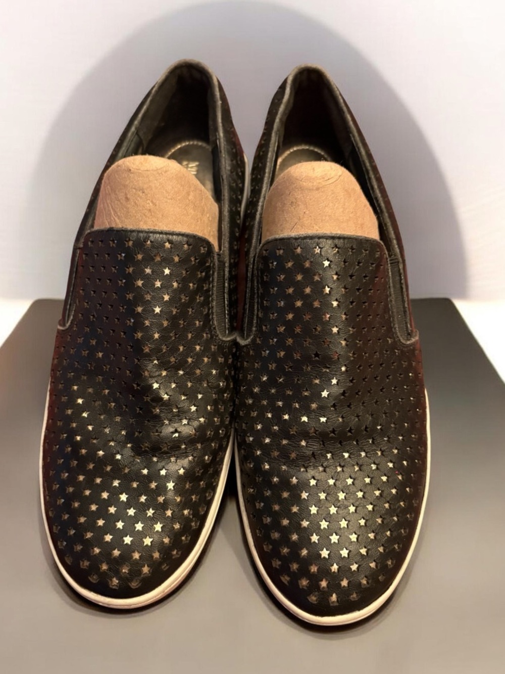 Michael Kors Keaton Slip-on Sneakers in Black Perforated Leather Size 8.5
